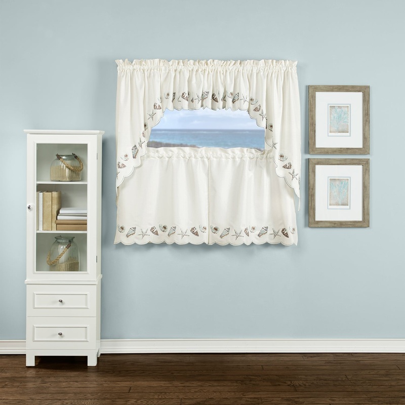 Seamist Seashells Curtains Valance 58 x 12 inches