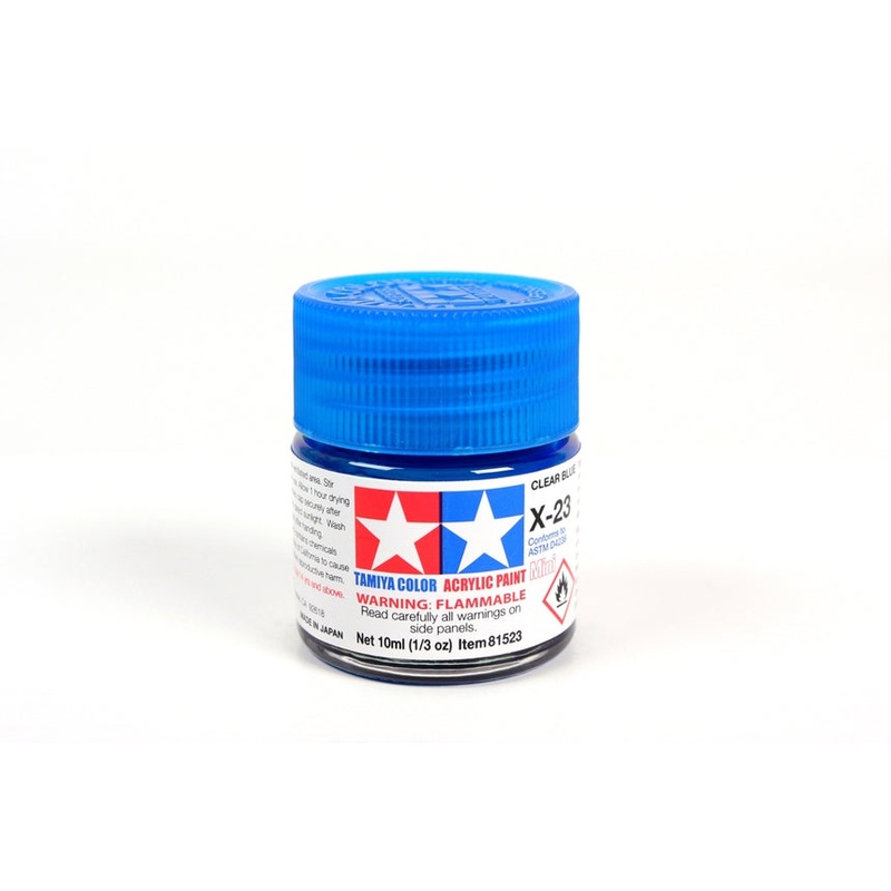 Tamiya Acrylic Mini X23, Clear Blue 10ml Bottle