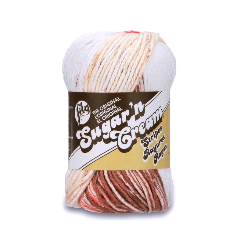 The Original Sugar ‘N Cream Yarn Stripes 102021 2 oz Natural Stripes