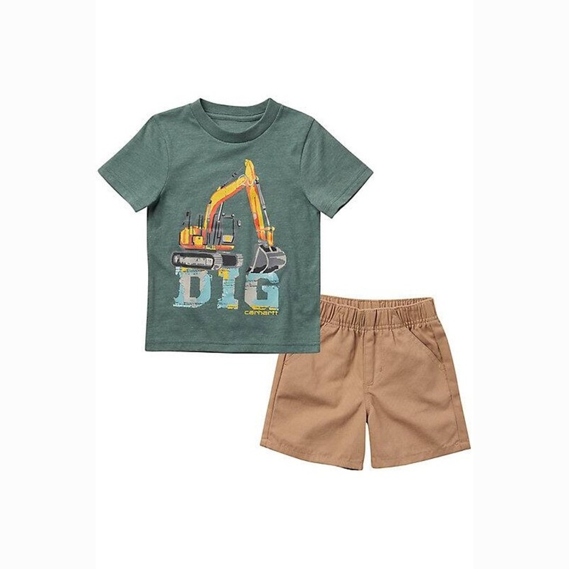 Boy’s Short-Sleeve Dig T-Shirt & Khaki Shorts Set CG8797 3 MONTH