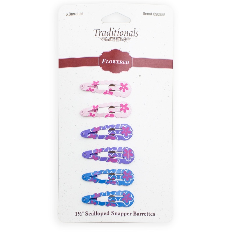Flowered Snapper Barrettes 090855