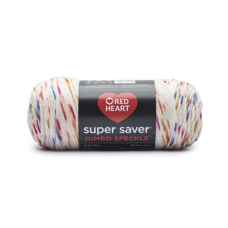 Super Saver Jumbo Speckle Yarn E300SP White Speckle
