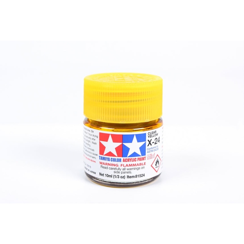 Tamiya Acrylic Mini X24, Clear Yellow 10ml Bottle