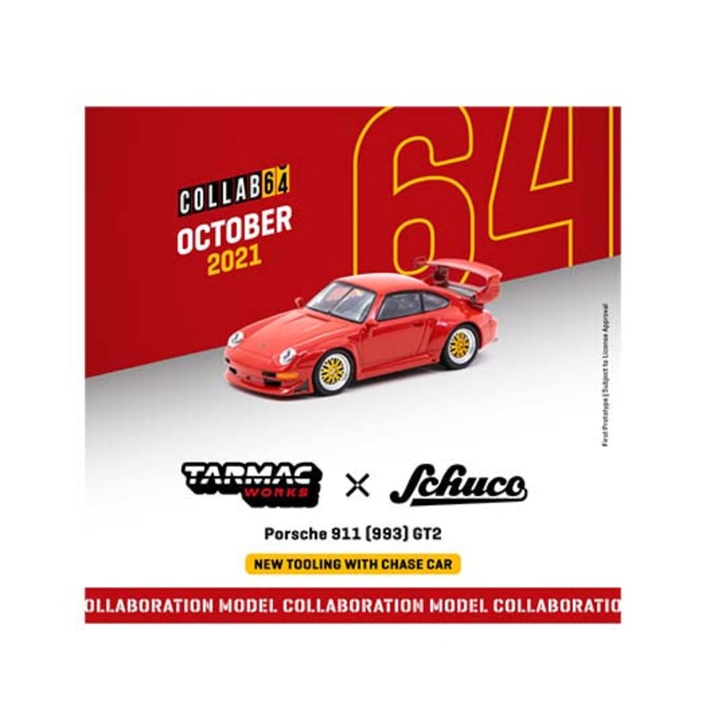 Tarmac Works X Schuco 1:64 Porsche 911 (993) GT-2 Red