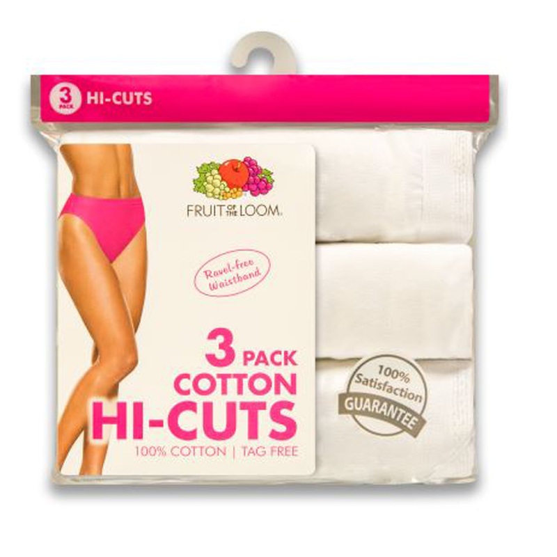 Women’s White Cotton Hi-Cut Underwear 3-Pack 3DHICWH 5