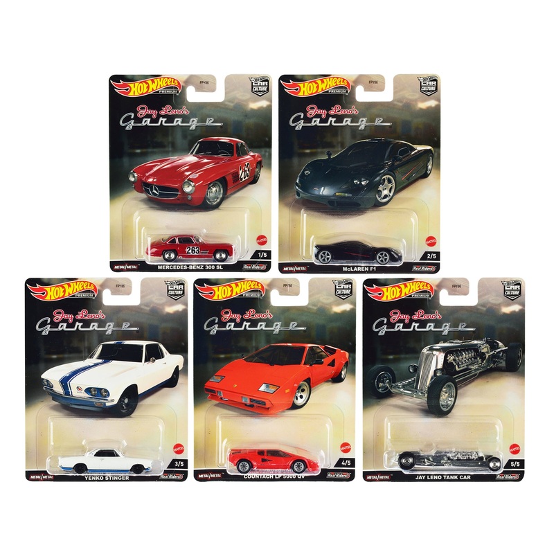 “Jay Lenos Garage” 5 piece Set “Car Culture” Series Diecast Model Cars by Hot Wheels