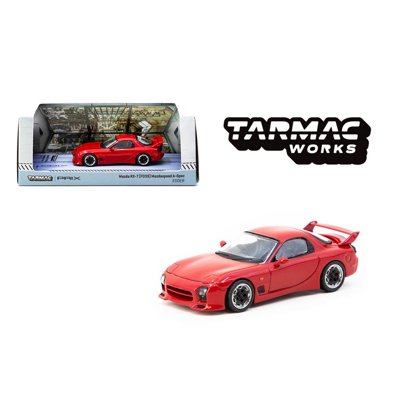 Tarmac Works x PRIX 1:64 Mazda RX-7 (FD3S) Mazdaspeed A Spec ESDER  Red  Global 64 Special Edition