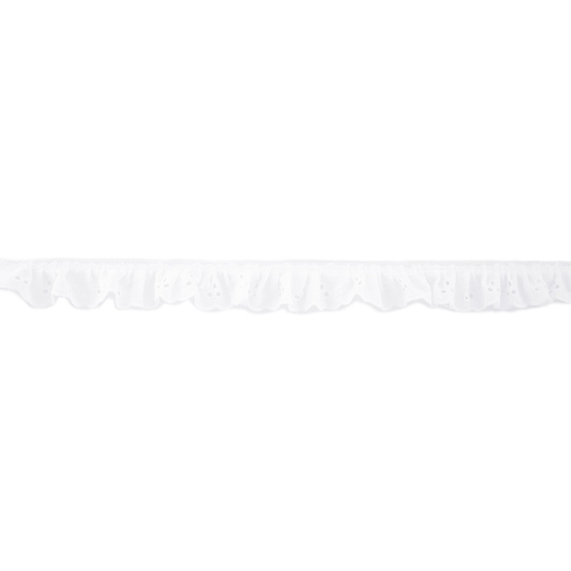 White Ruffled Eyelet Lace by the Yard 1 inch
