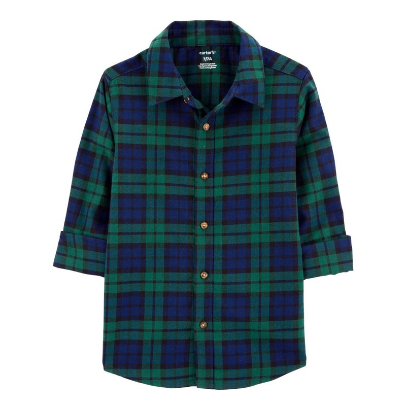 Boys’ Plaid Twill Button-Down Shirt 2R588810 2T