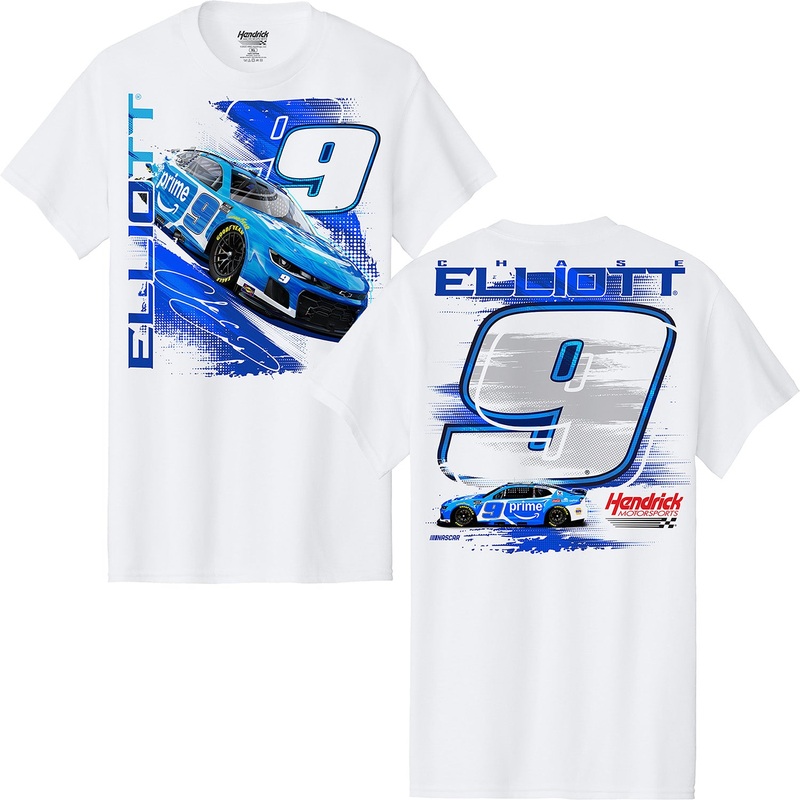 Chase Elliott 2025 Amazon Prime Car T-Shirt White L