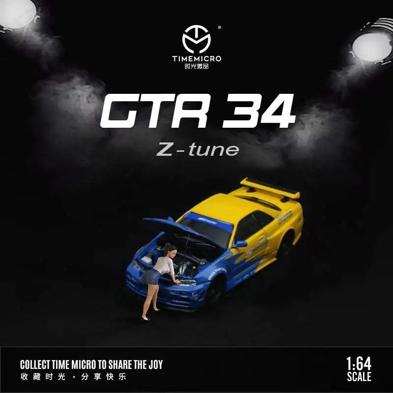 Time Micro 1:64 Nissan GT-R R34 With Opening Hood & Figure – Spoon Sports