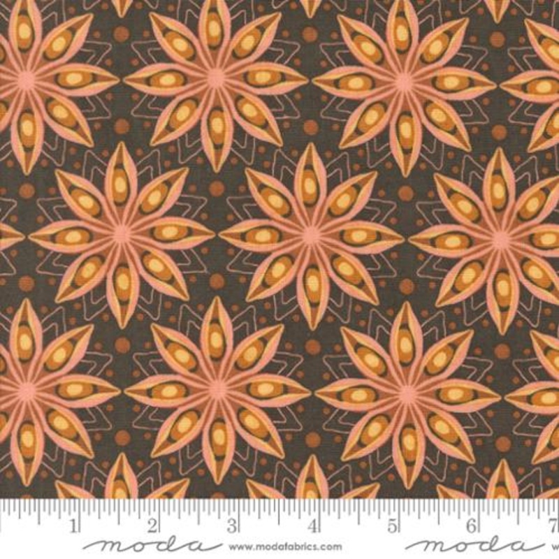 Acorn Hollow Collection Spiced Florals Cotton Fabric 30762 Brown