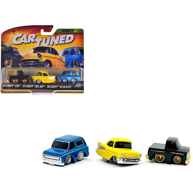 “Lowriders” Series 2 Chevrolet Triple Pack Set of 3 Cars Diecast Model Cars by CarTuned
