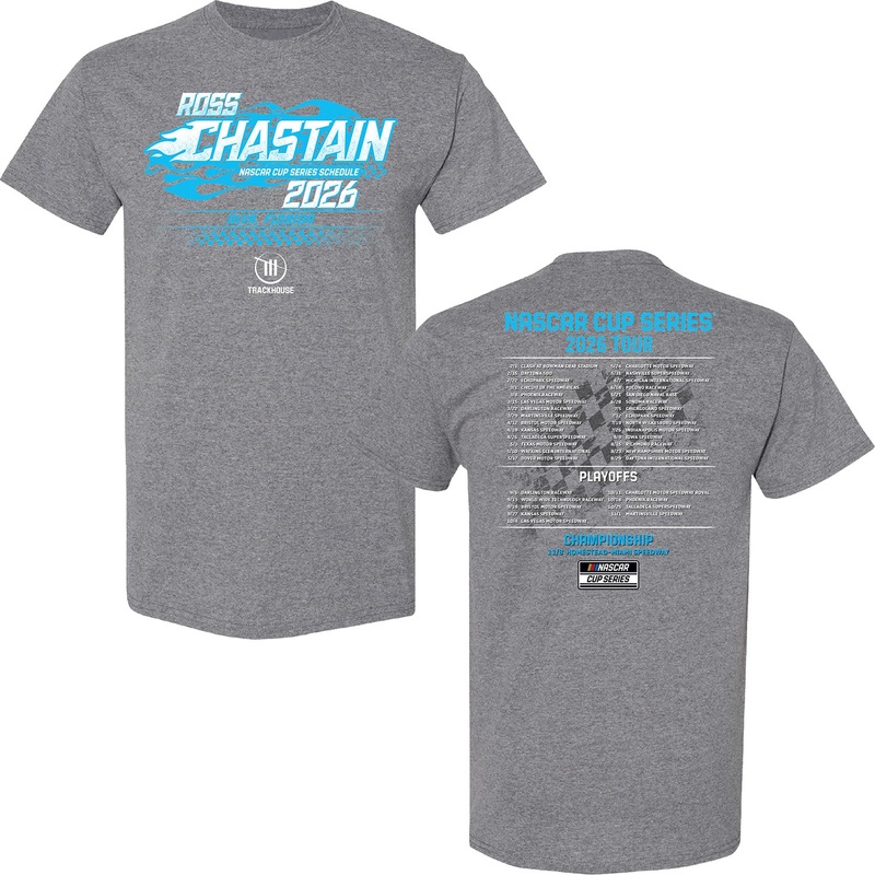 Ross Chastain 2026 NASCAR Cup Series Schedule T-Shirt Gray L