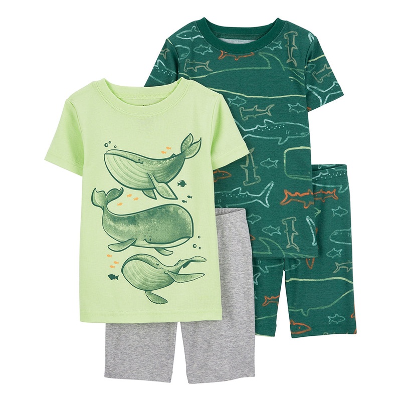 Boys’ 4-Piece Whale Pajamas 1Q510510 6 Months