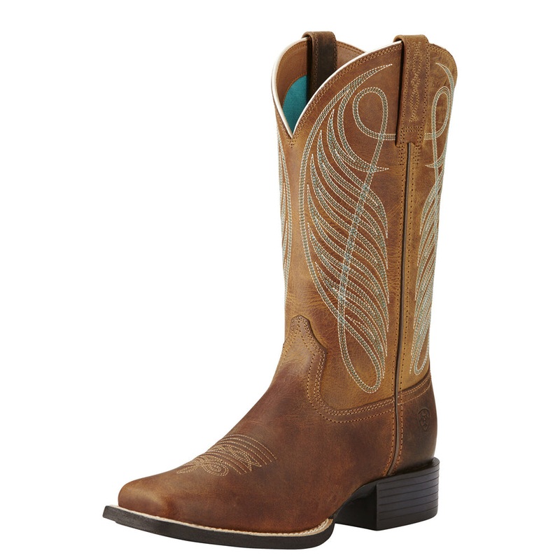 Women’s Round Up Wide Square Toe Western Boots 10018528 6.5 Medium