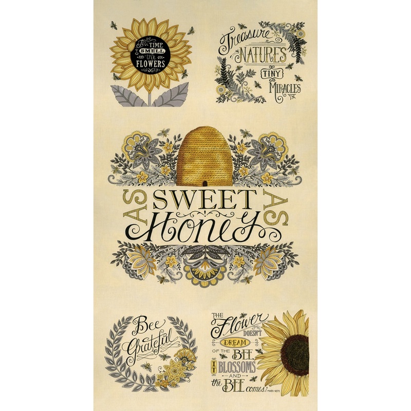 Bee Grateful Collection Fabric Panel 11960 Beige