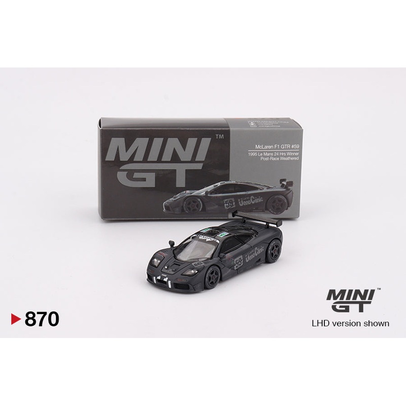 ** Limit 2 ** MiniGT 1:64 McLaren F1 GTR #59 1995 Le Mans 24Hr Winner  Post-Race Weathered Matte Black #870