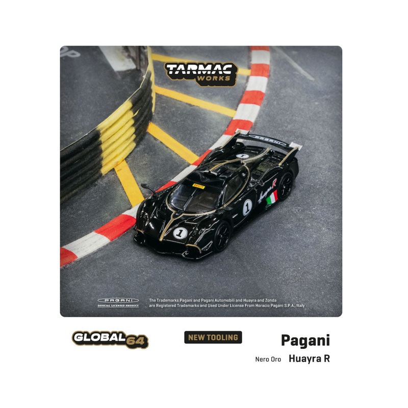 Tarmac Works 1:64 Pagani Huayra R Nero Oro  Global64