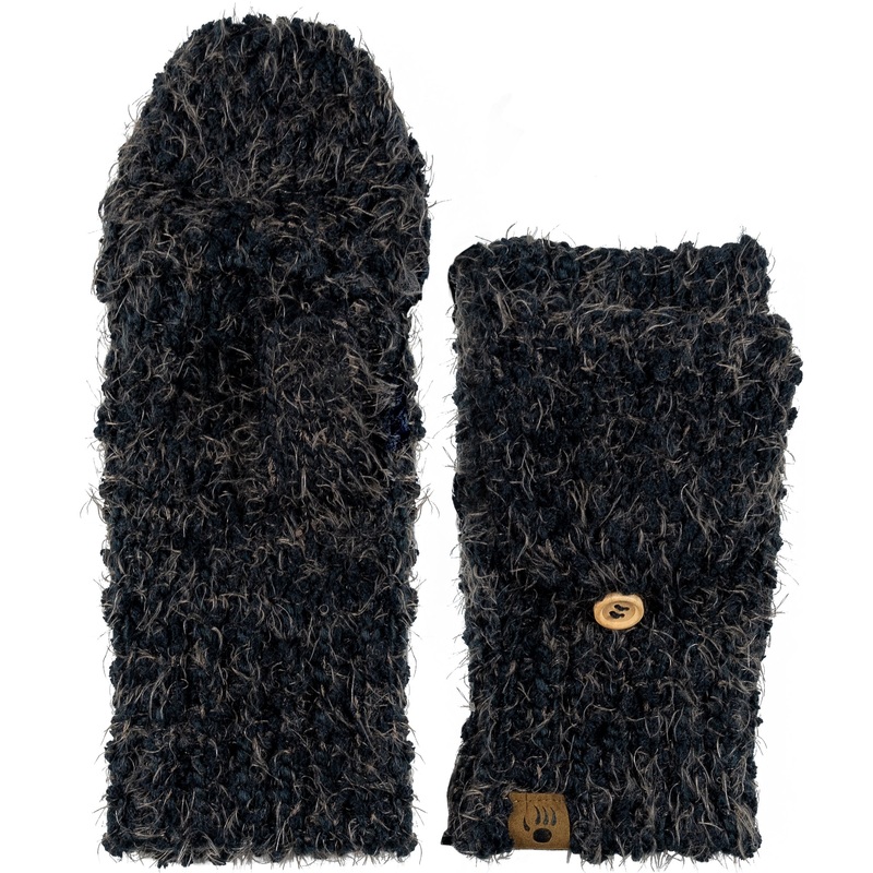 Women’s Popcorn Knit Mittens 235-OS-PC Black