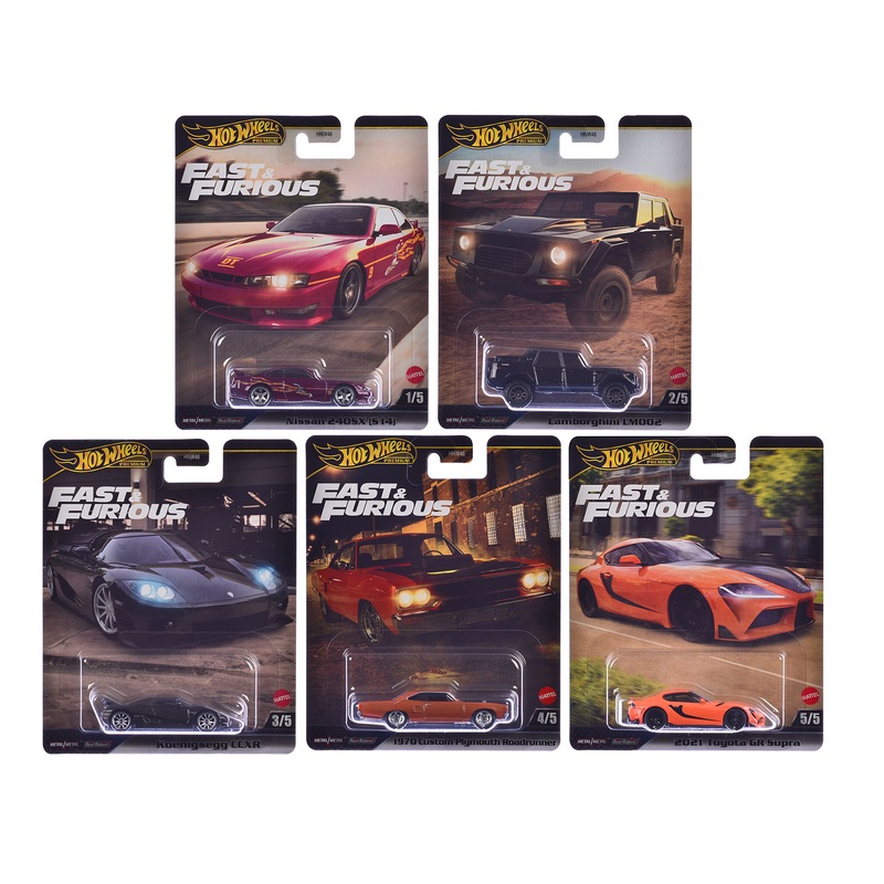 “Fast & Furious” 2025 5 piece Set L Model Cars by Hot Wheels