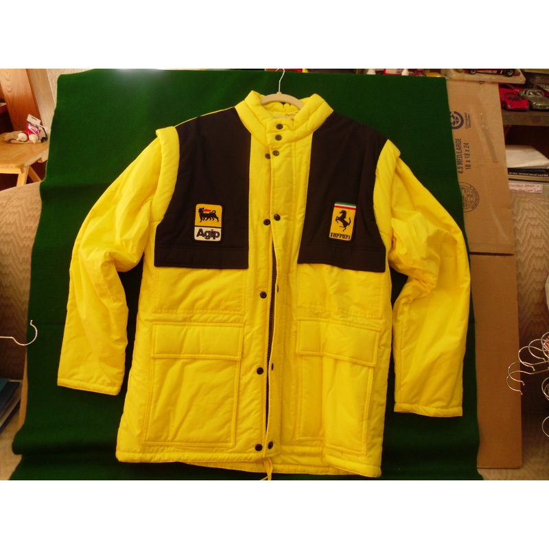 Ferrari F1 Team Coat Padded Agip Yellow w/Black Shoulders by Lebole (46)