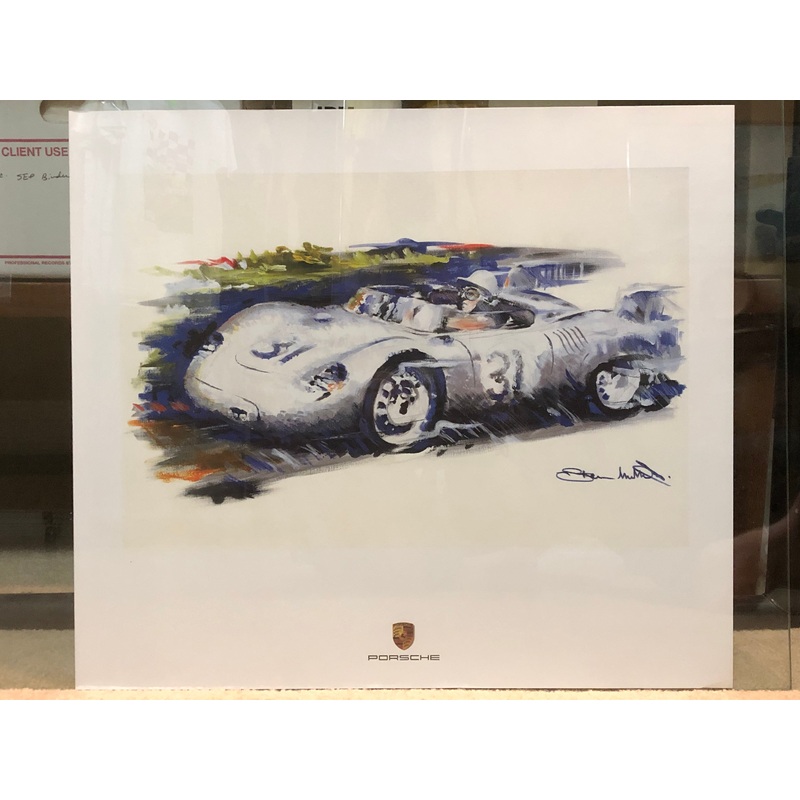 Porsche Type 718 RSK Spyder Official Factory Showroom Poster of Andreas Mindt Art