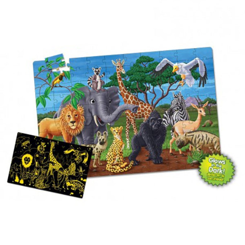 100-Piece Glow in the Dark Wildlife Puzzle 115237