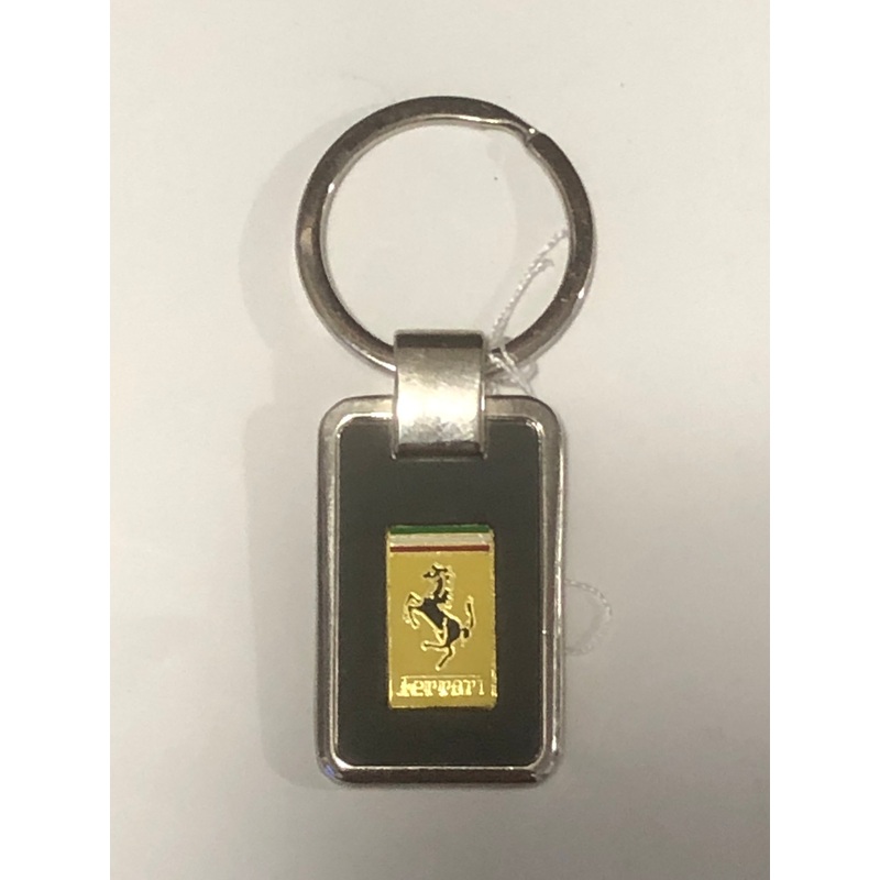 Ferrari Key Chain – Black on Steel & Emblem