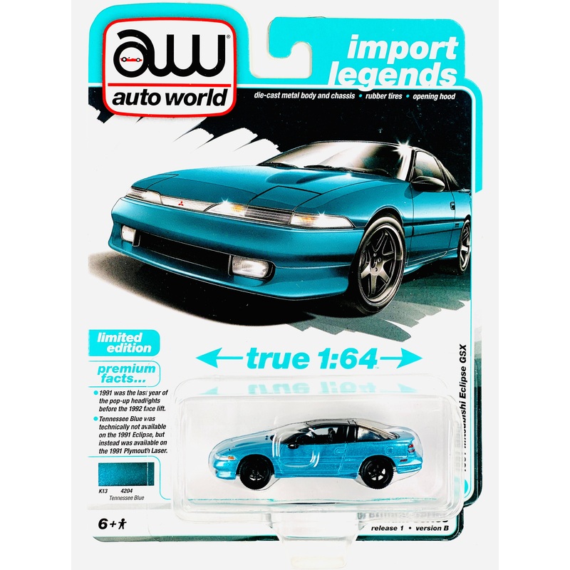 Auto World Import Legends 1991 Mitsubishi Eclipse GSX Tennessee Blue