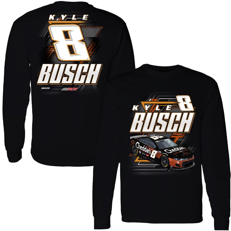 Kyle Busch Long Sleeve Cheddar’s #8 Car T-Shirt Black L