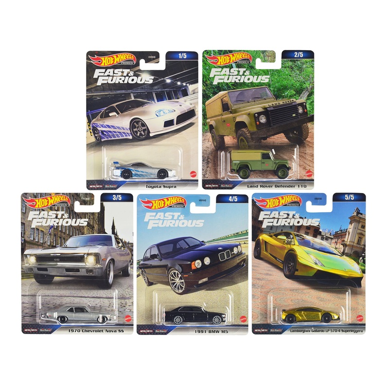 “Fast & Furious” 2023 5 piece Set D Diecast Model Cars by Hot Wheels