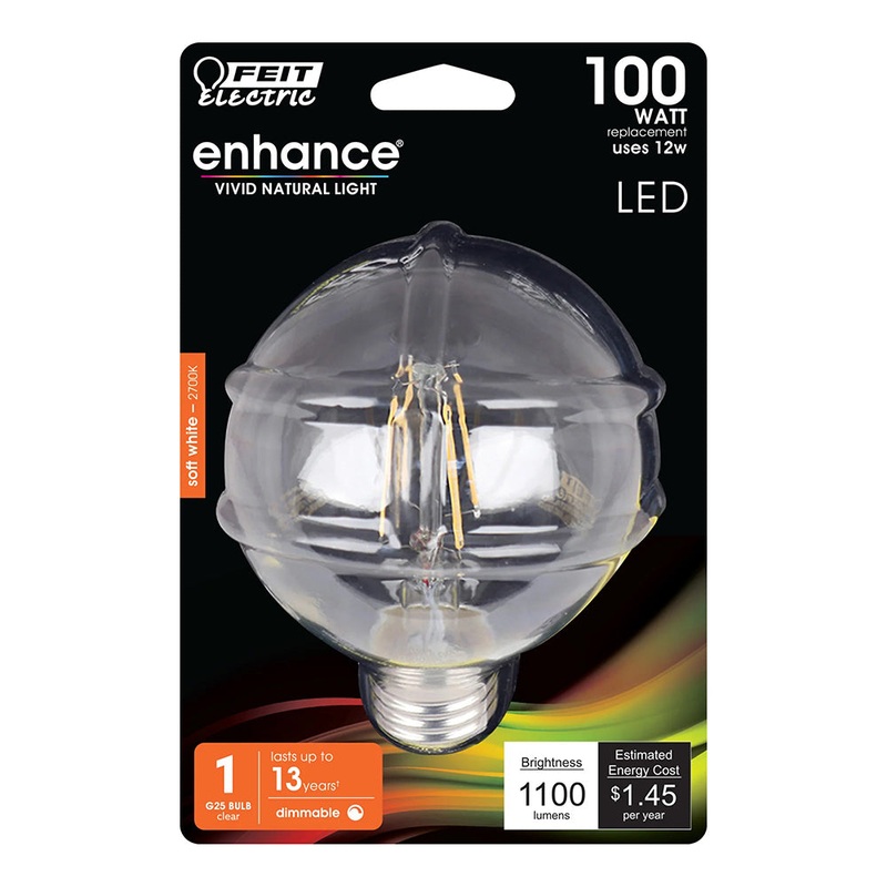 100W Enhance Globe LED Light Bulb BPG25100 2700K Soft White