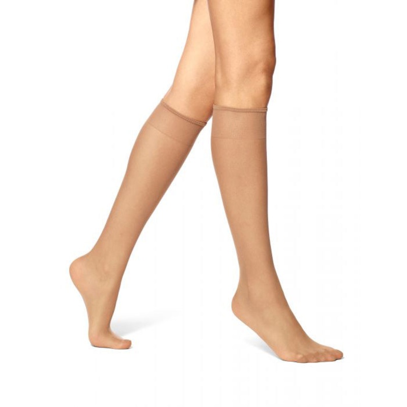8 Pair Nylon Knee Highs NNP1031 Plus Size Tan
