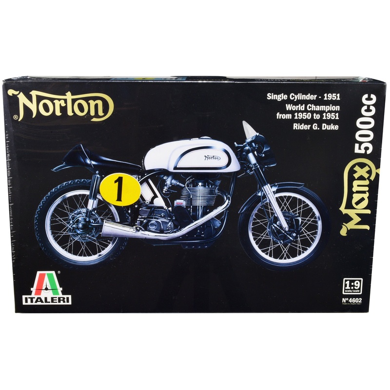 Skill 5 Model Kit Norton Manx 500cc Motorcycle #1 “World Champion 1950 to 1951” 1/9 Scale Model by Italeri