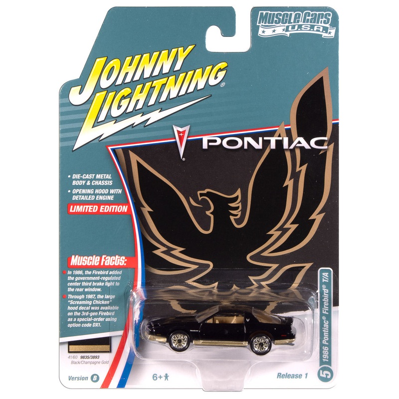 “PRE-ORDER” Johnny Lightning Muscle Cars 1987 Pontiac Trans Am (Gloss Black w/Gold Lower) 1:64 Scale Diecast (DUE NOVEMBER 2025)