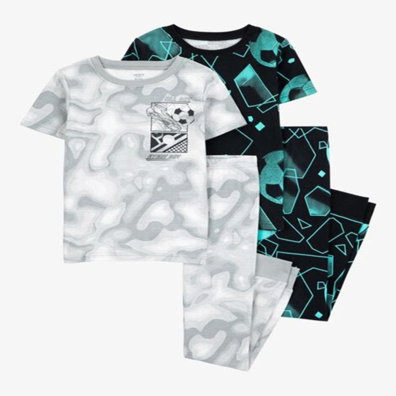 Boys 4-Piece Sports Cotton Pajamas 3S381210-969 6