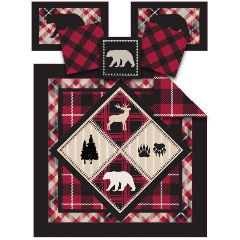 Diamond Bear Lodge Quilt Set DQ10072 Queen