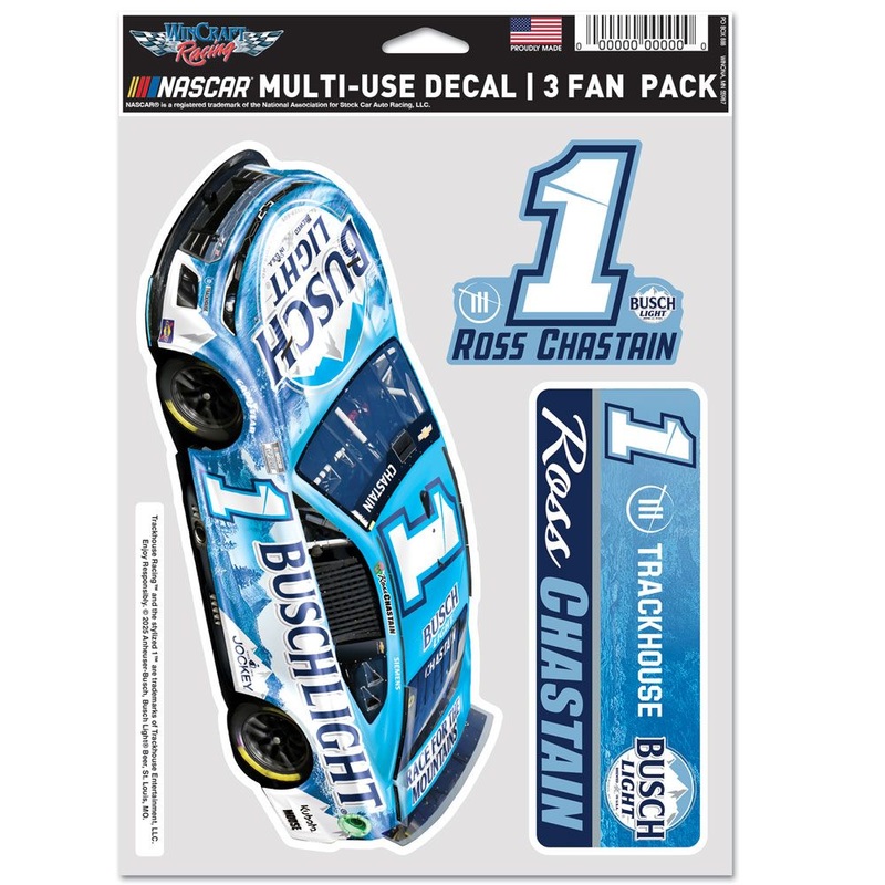 Ross Chastain 2025 Multi-Use Busch Light #1 Decal 3-Pack
