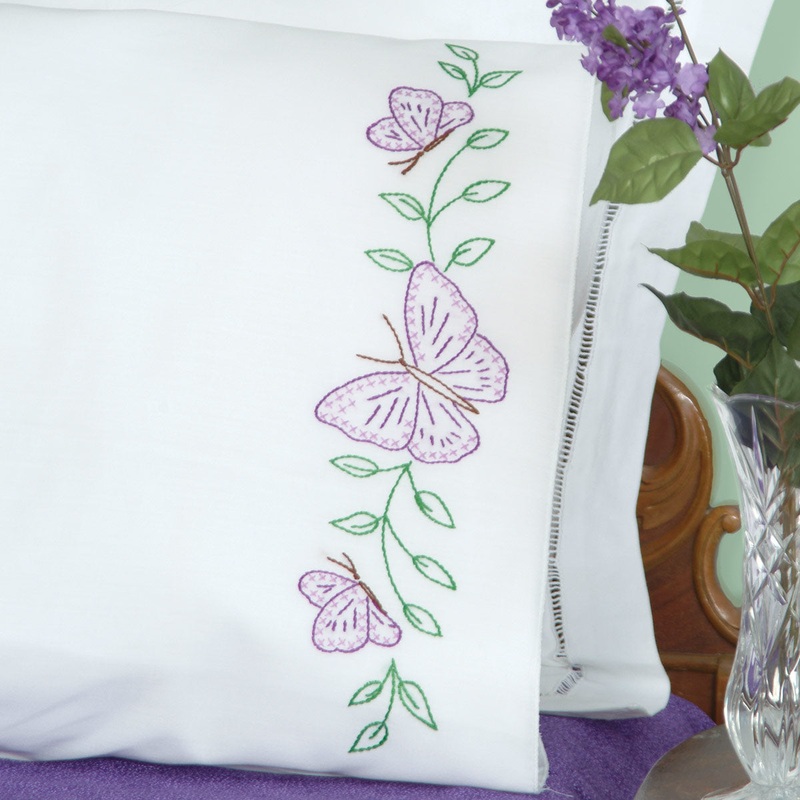 Butterflies Perle Edge Pillowcases 1600-307