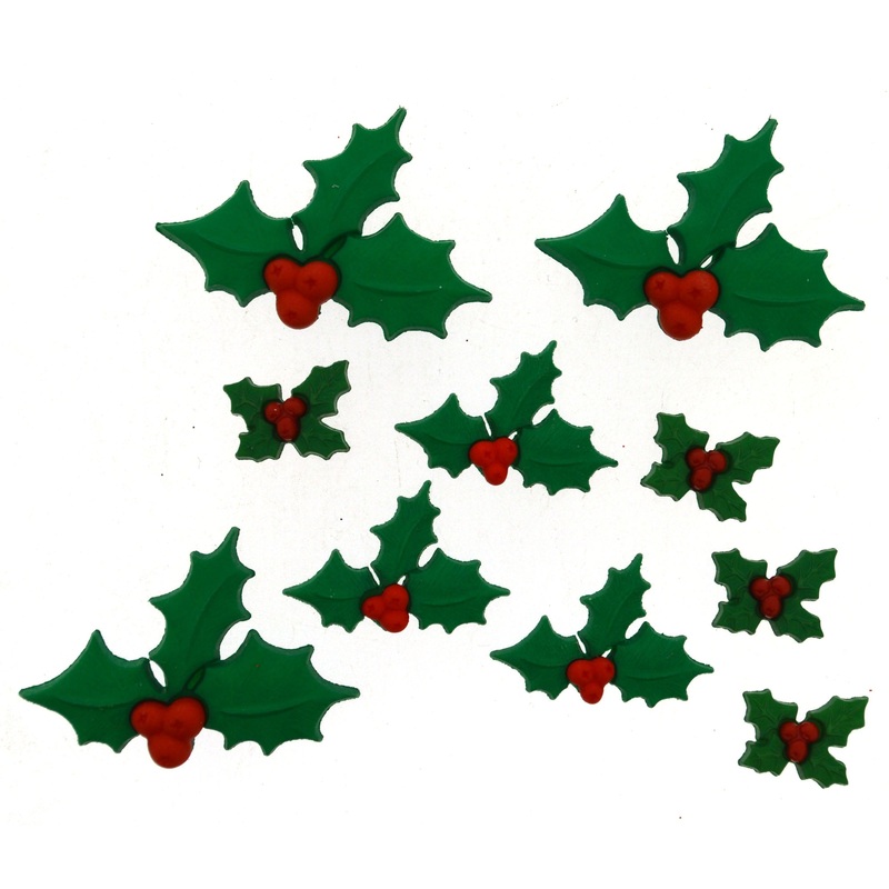 Buttons Christmas Hollly Jolly 2478