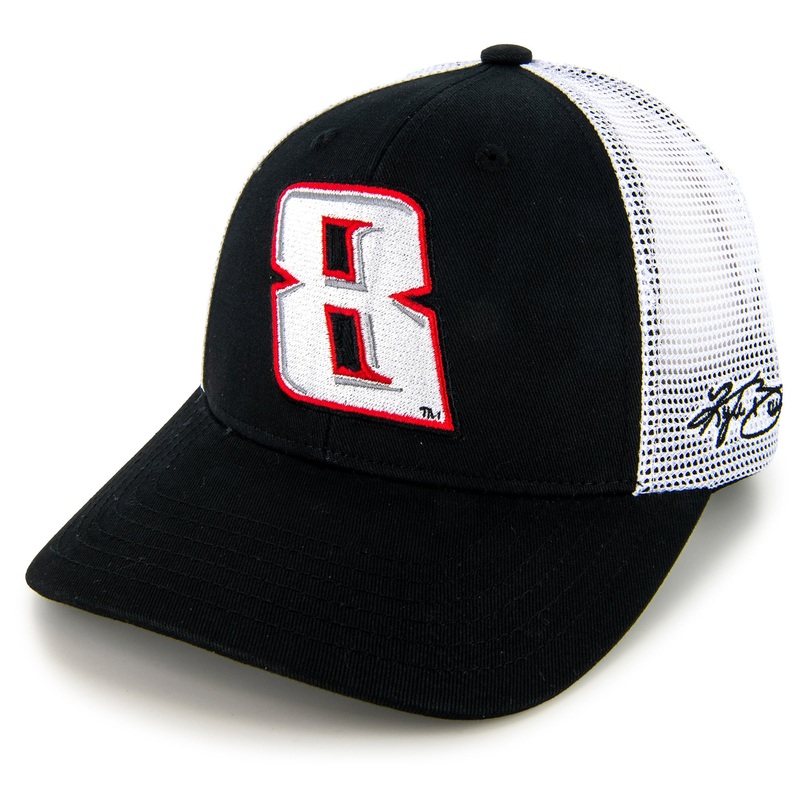 Kyle Busch Car Number 8 White Mesh NASCAR Hat Adult