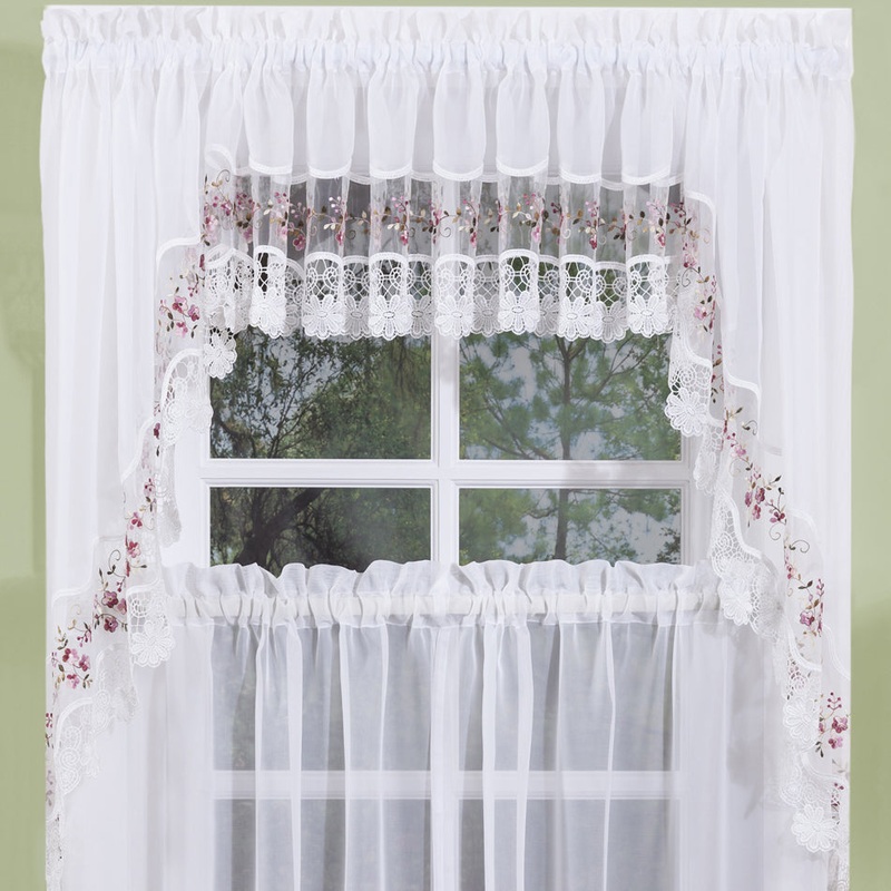 Vintage Swag Curtain 1928 1918 Rose/White
