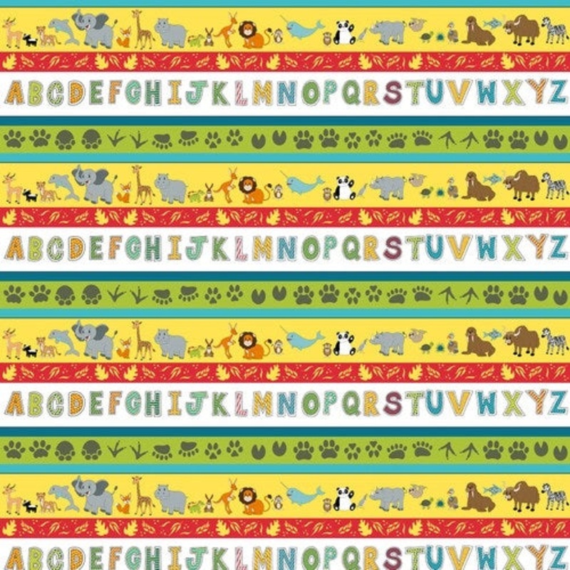 A To Zoo Collection Stripes Cotton Fabric 2656-44 Multi Colors