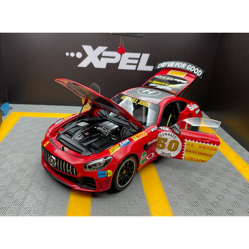 AR 1:18 Mercedes-Benz AMG GT R Rote Sua Red pig paint alloy simulation car model classic super car model for gift
