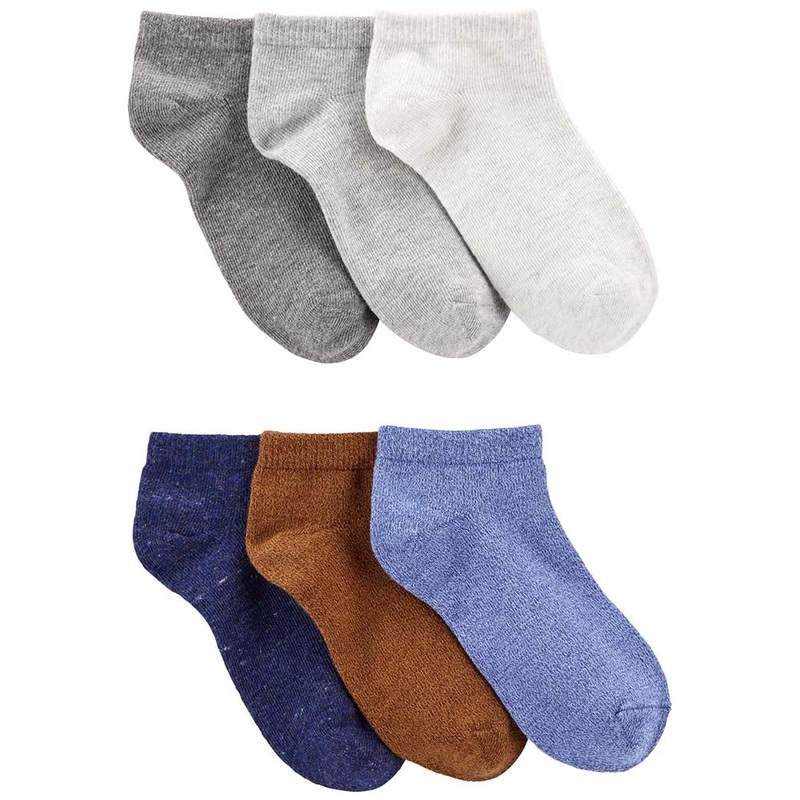 Boys’ 6-Pack Brown & Blue Ankle Socks Default Title