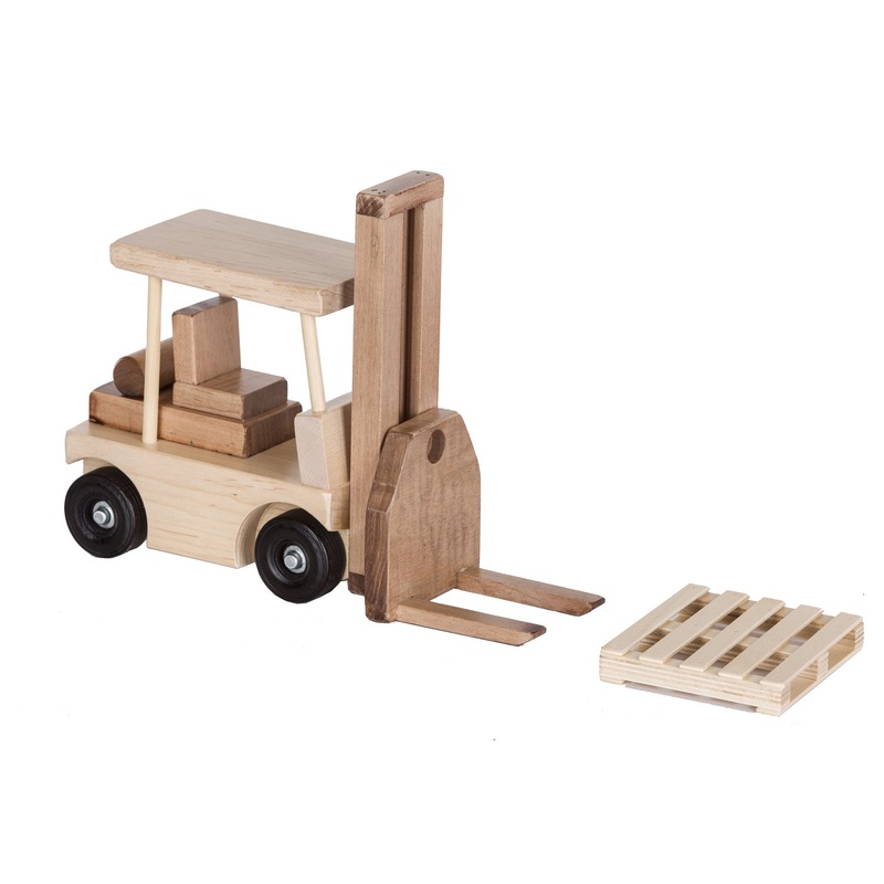 Wooden Toy Fork Lift with 1 Pallet 145
