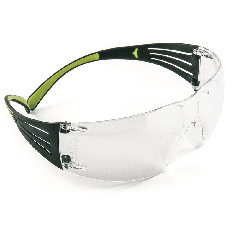 SecureFit Anti-Fog Safety Glasses SF400 Clear Lens, Black/Green Frame