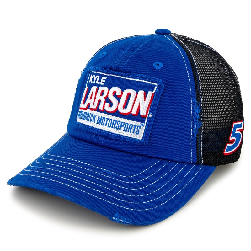 Kyle Larson 2025 Distressed Vintage Patch Hat Blue/Black Adult