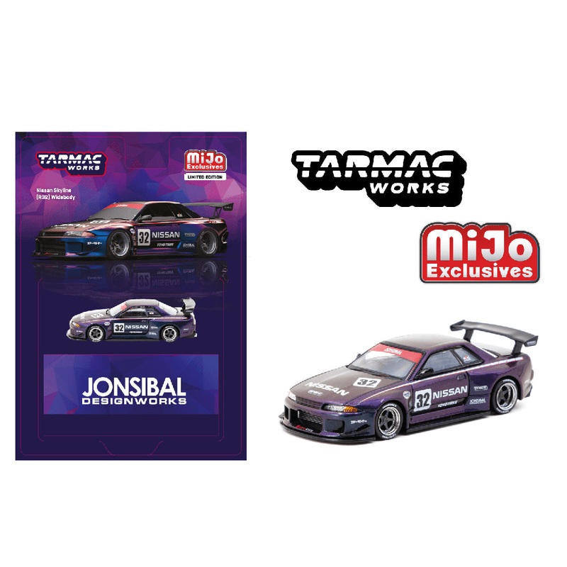 Tarmac Works 1:64 Nissan Skyline (R32) Widebody Jonsibal  Midnight Purple – MiJo Exclusive